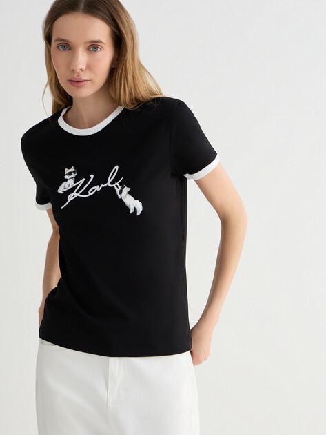 KARL LAGERFELD Ikon Signature Choupette Tee (Cotton)