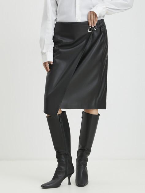 KARL LAGERFELD Midi faux leather skirt (faux leather/polyester)