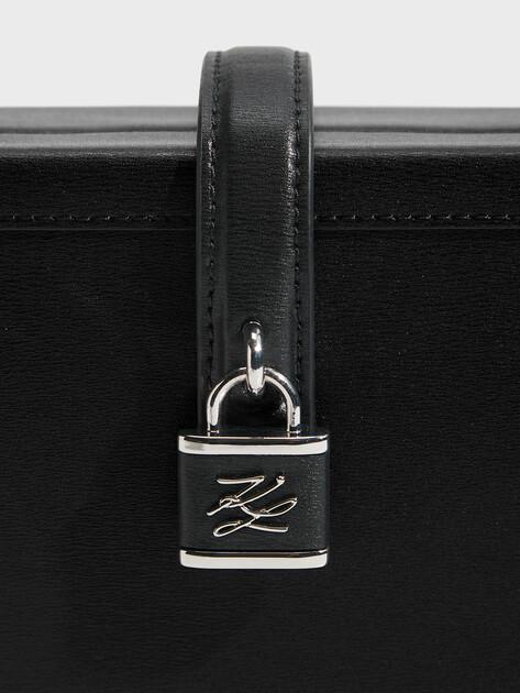 KARL LAGERFELD k/autograph padlock sm trunk bag (genuine leather)
