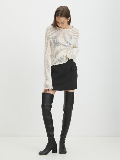 KARL LAGERFELD Mini satin cargo skirt (viscose)