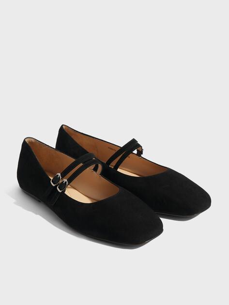 TENDANCE Mary Jane ballet flats (natural suede)