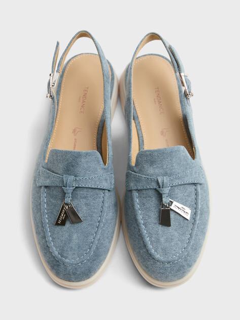 TENDANCE Slingback Loafers (Cotton)