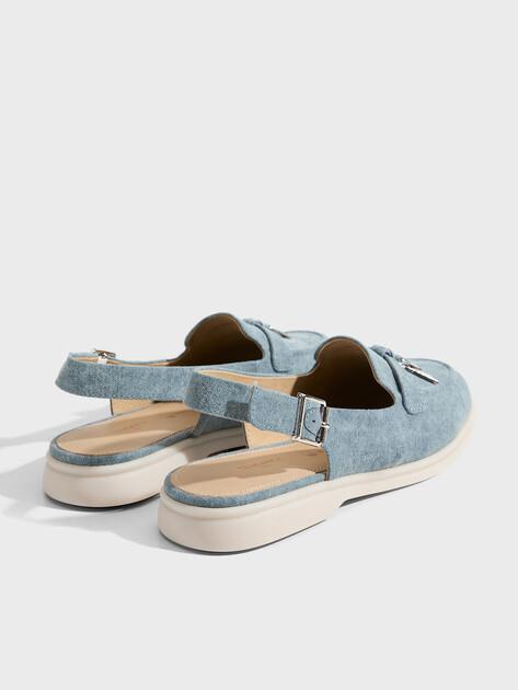 TENDANCE Slingback Loafers (Cotton)