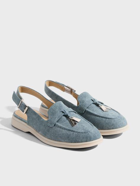 TENDANCE Slingback Loafers (Cotton)