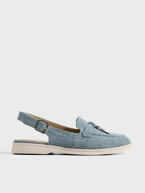 TENDANCE Slingback Loafers (Cotton)