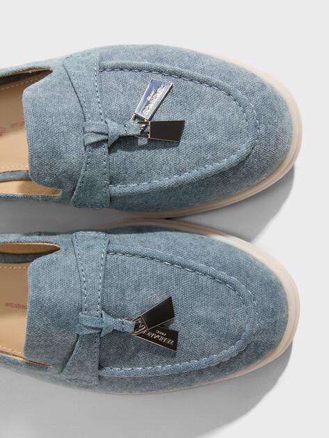 TENDANCE Slingback Loafers (Cotton)