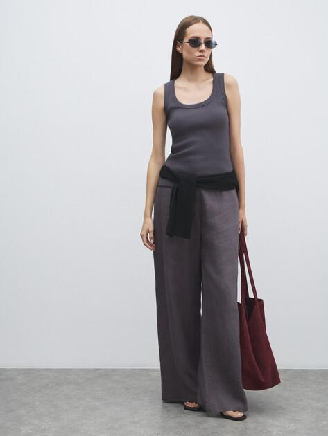 MAISON DAVID Wide-leg trousers (linen)