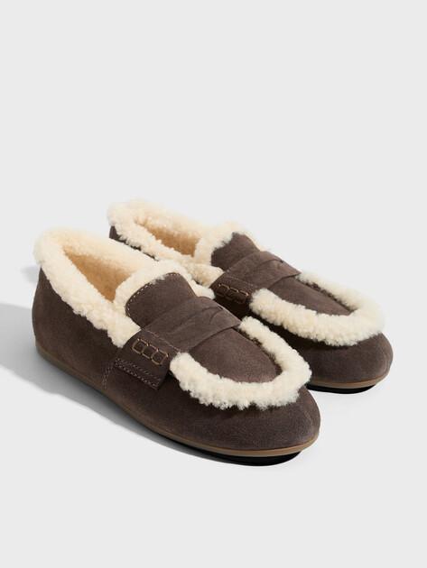 TENDANCE Loafers (natural suede/natural fur)