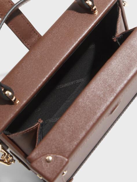 KARL LAGERFELD k/autograph padlock sm trunk bag (genuine leather)