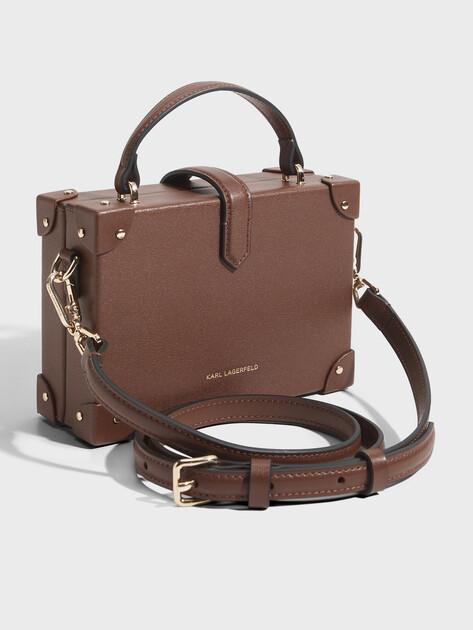 KARL LAGERFELD k/autograph padlock sm trunk bag (genuine leather)