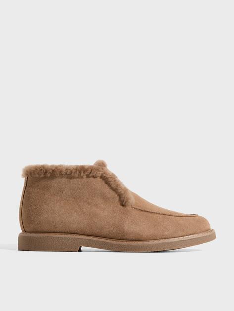 TENDANCE High loafers (natural suede/natural fur)