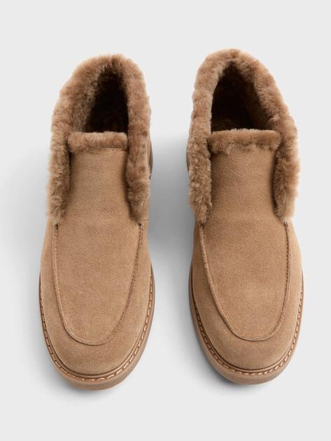 TENDANCE Ψηλά loafers (φυσικό σουέτ/φυσική γούνα)