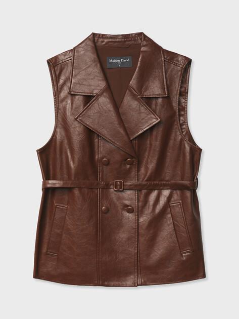 MAISON DAVID Vest (faux leather)