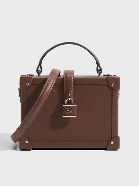 KARL LAGERFELD k/autograph padlock sm trunk bag (genuine leather)