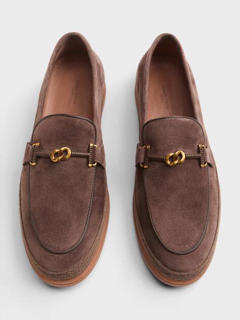 MAISON DAVID Loafers (natural suede/natural rubber sole)