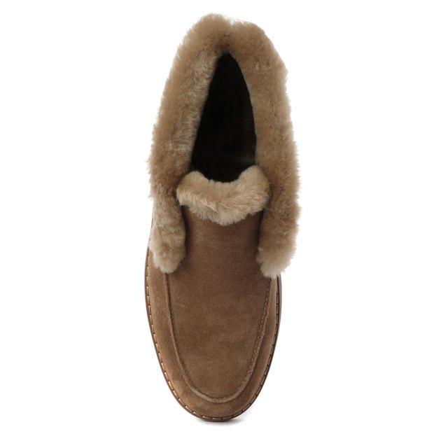 TENDANCE High loafers (natural suede/natural fur)