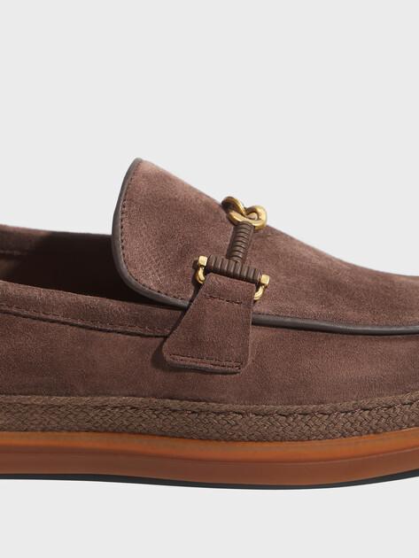 MAISON DAVID Loafers (natural suede/natural rubber sole)