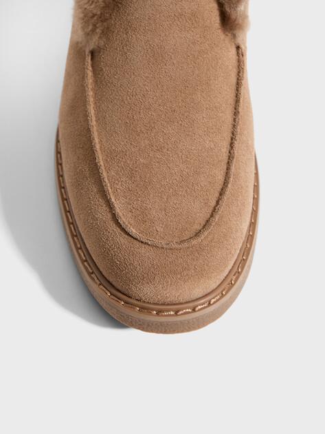 TENDANCE Ψηλά loafers (φυσικό σουέτ/φυσική γούνα)