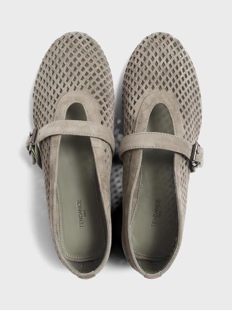 TENDANCE Mary Jane ballet flats (natural suede)