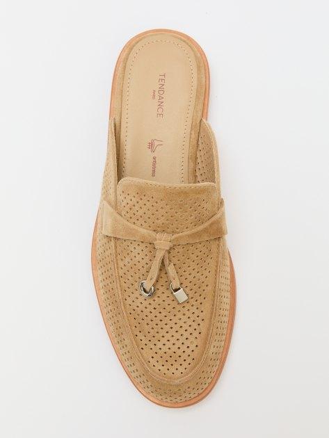 TENDANCE Mules (genuine suede/genuine leather sole)