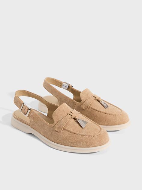 TENDANCE Slingback Loafers (Cotton)