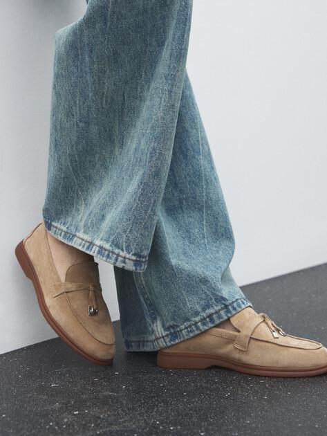 TENDANCE Loafers (natural suede/natural rubber sole)
