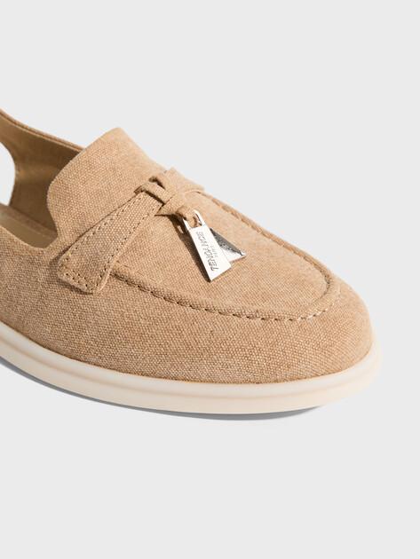 TENDANCE Slingback Loafers (Cotton)