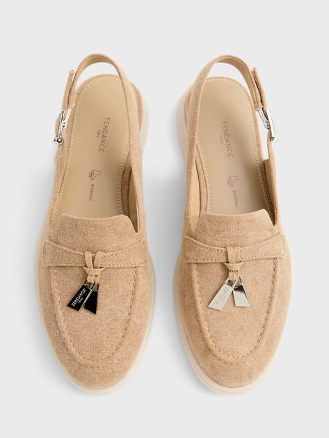 TENDANCE Slingback Loafers (Cotton)