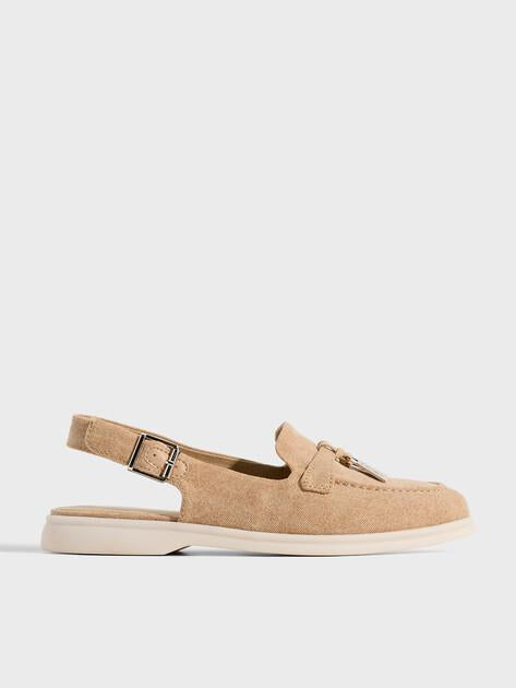 TENDANCE Slingback Loafers (Cotton)