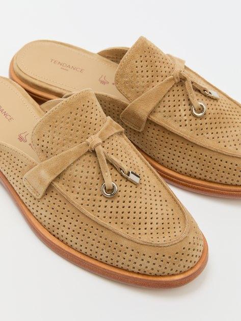 TENDANCE Mules (genuine suede/genuine leather sole)