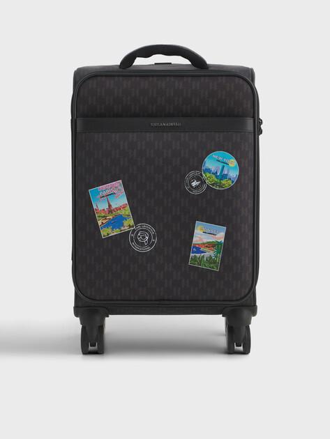 KARL LAGERFELD Ikon Monogram Nylon Trolley Suitcase