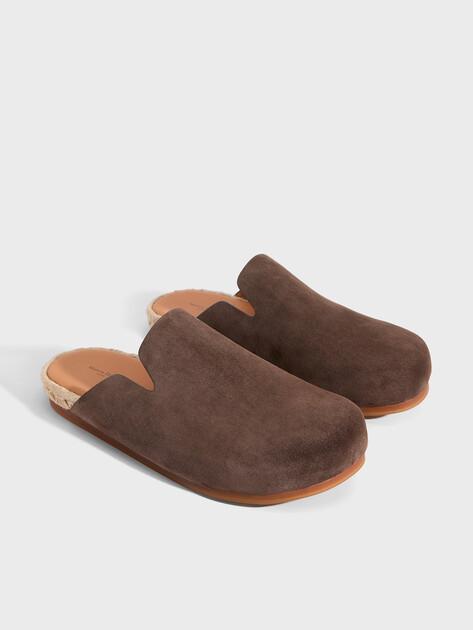 MAISON DAVID Flip-flops (natural suede/natural rubber sole)