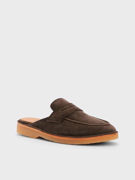 MAISON DAVID Mules (natural suede/natural rubber sole)