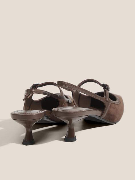 TENDANCE Slingback Shoes (Genuine Suede/Genuine Leather)