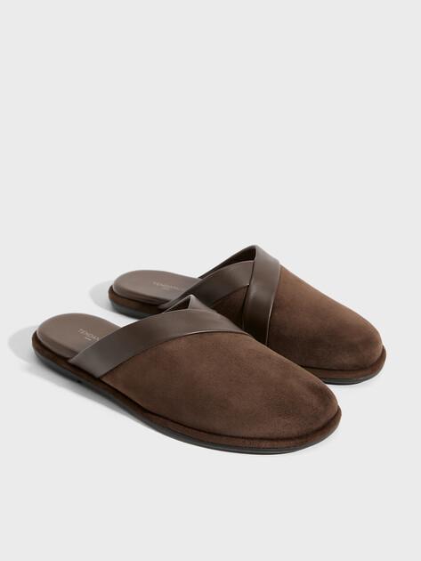 TENDANCE Flip-flops (natural suede/natural rubber sole)