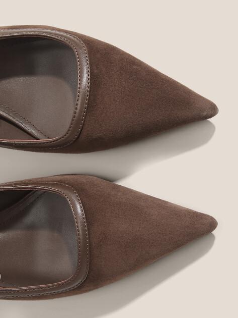 TENDANCE Slingback Shoes (Genuine Suede/Genuine Leather)
