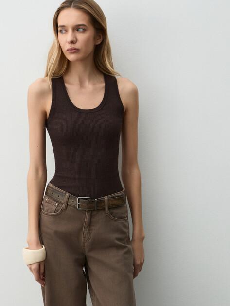 MAISON DAVID Knitted top (Tencel/natural wool/silk)