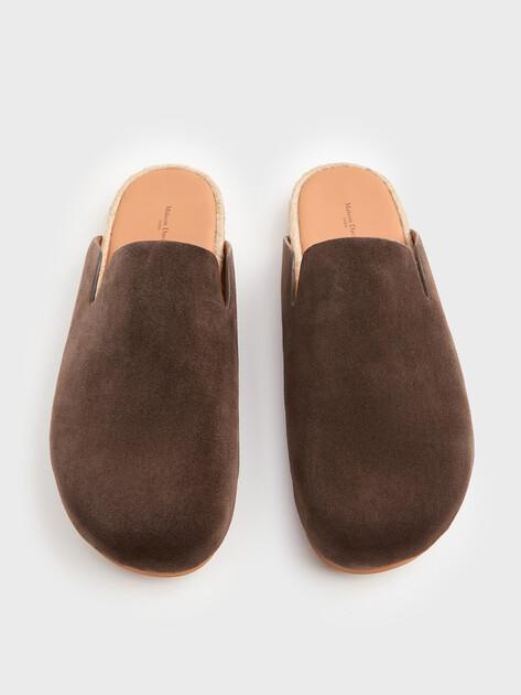 MAISON DAVID Flip-flops (natural suede/natural rubber sole)