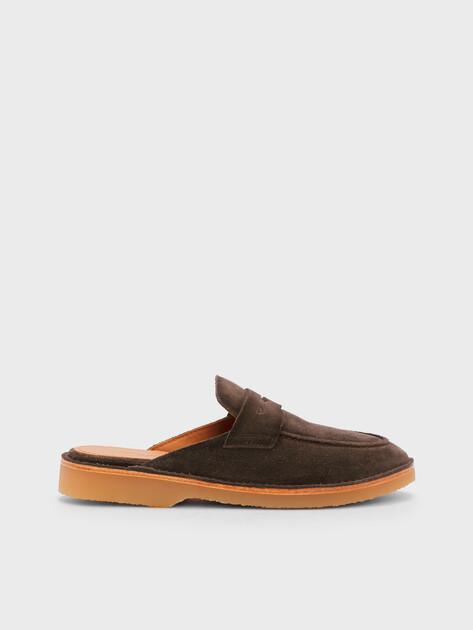 MAISON DAVID Mules (natural suede/natural rubber sole)