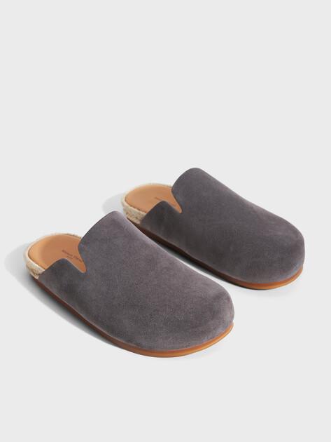 MAISON DAVID Flip-flops (natural suede/natural rubber sole)