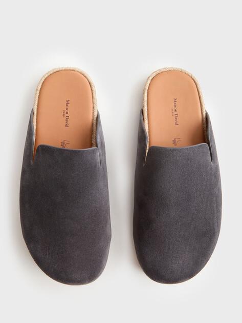 MAISON DAVID Flip-flops (natural suede/natural rubber sole)