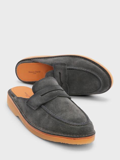 MAISON DAVID Mules (natural suede/natural rubber sole)