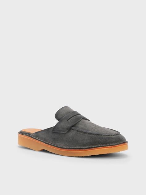 MAISON DAVID Mules (natural suede/natural rubber sole)