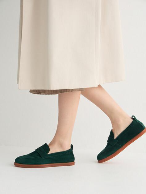 MAISON DAVID Loafers (natural suede/natural rubber sole)