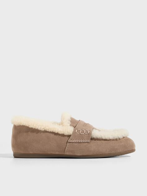 TENDANCE Loafers (natural suede/natural fur)