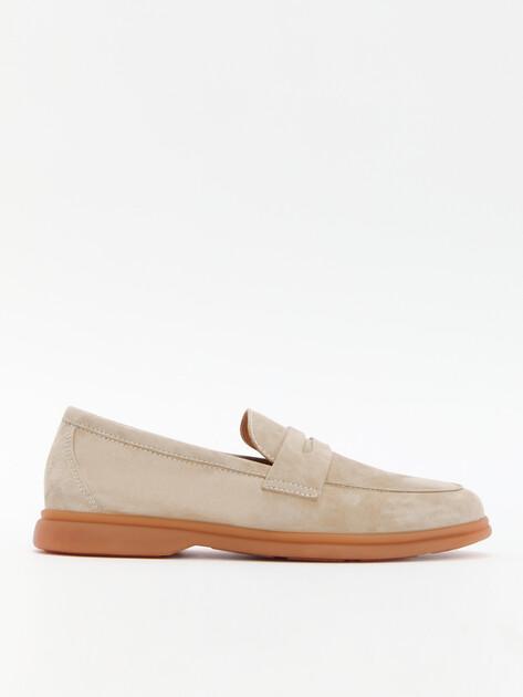 MAISON DAVID Loafers (natural suede/natural rubber sole)