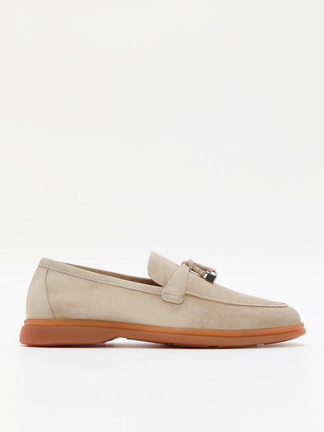 MAISON DAVID Loafers (natural suede/natural rubber sole)