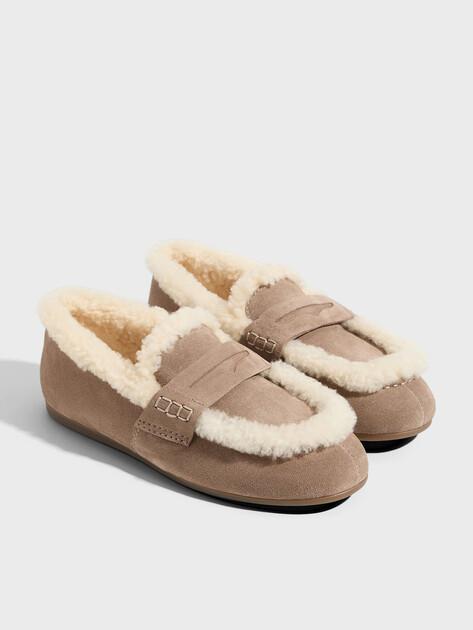 TENDANCE Loafers (natural suede/natural fur)