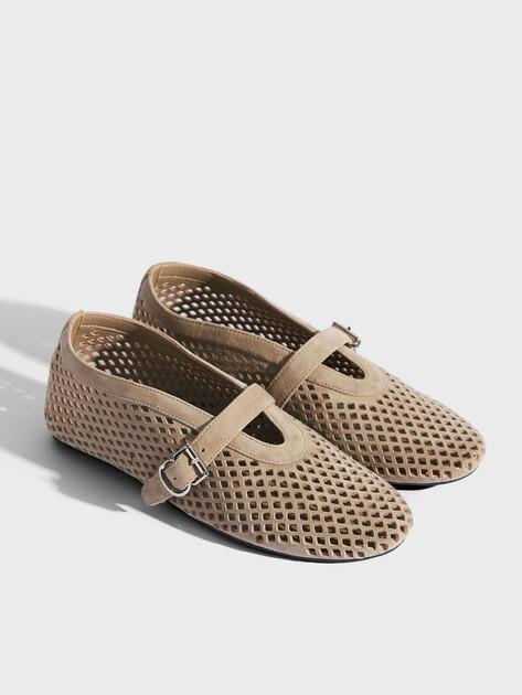 TENDANCE Mary Jane ballet flats (natural suede)