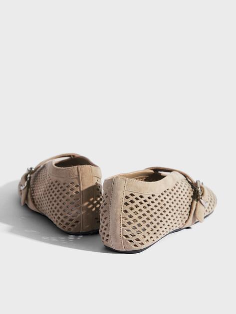 TENDANCE Mary Jane ballet flats (natural suede)